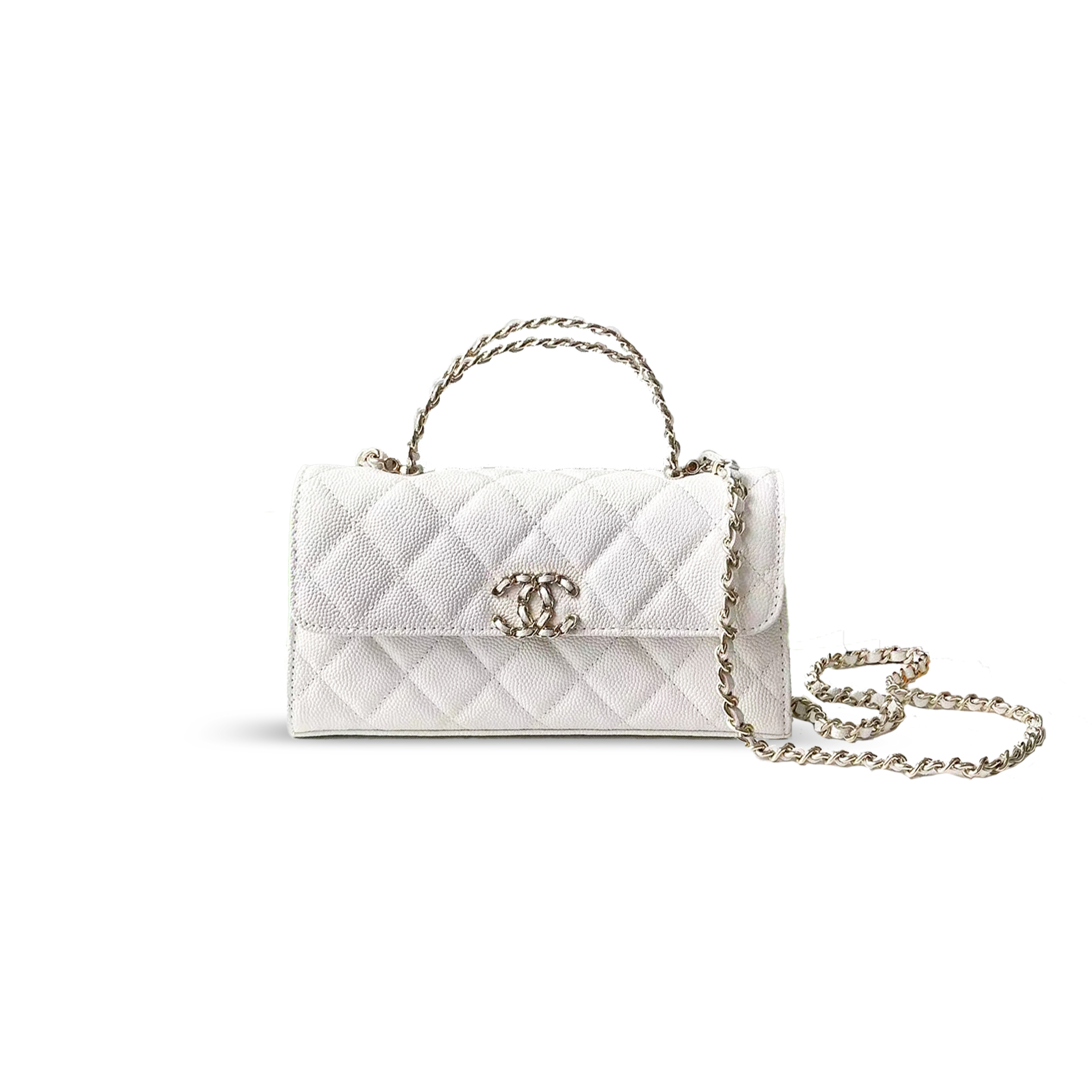 CHANEL FLAP PHONE HOLDER WITH CHAIN GRAINED SHINY AP3238 (18*10*4.5cm)